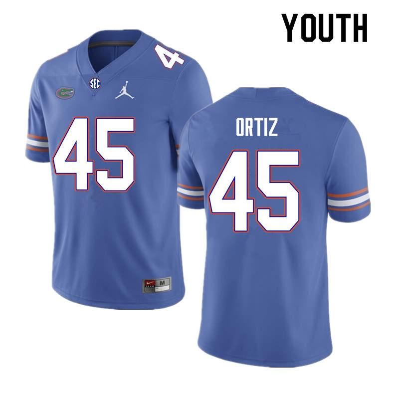 Youth NCAA Florida Gators Marco Ortiz #45 Stitched Authentic Nike Royal College Football Jersey NJV3865ZK